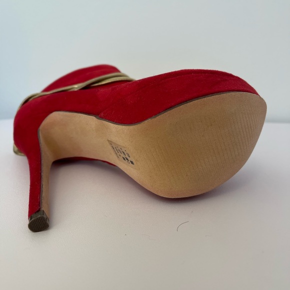 Michael Antonio Platform Dress Ankle Booties Red Size 5 - Picture 6 of 7